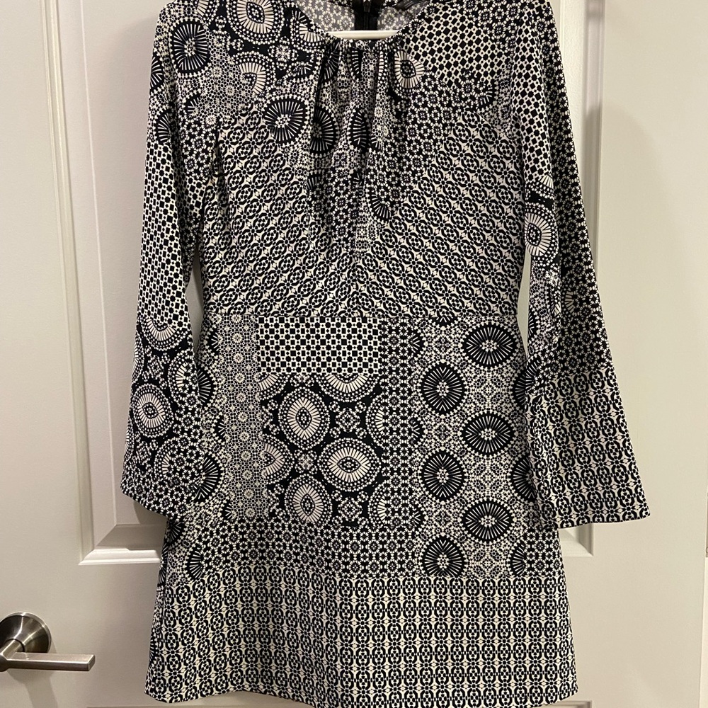 Zara Black and White Patterned Dress